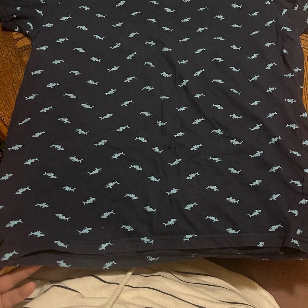 Shark Print Navy T-Shirt